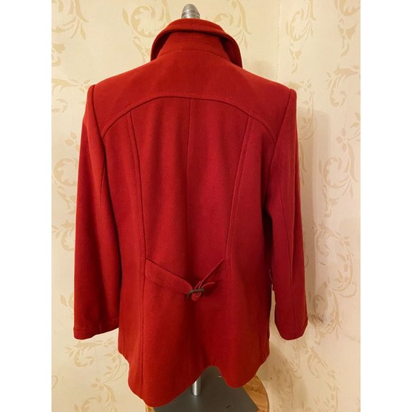 Italy Marina Rinaldi Sport Wool Blend Red Jacket L - Picture 3 of 5